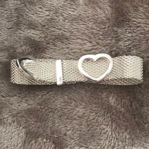 Designer Inspired 9.25 Heart Mesh Buckle Bracelet